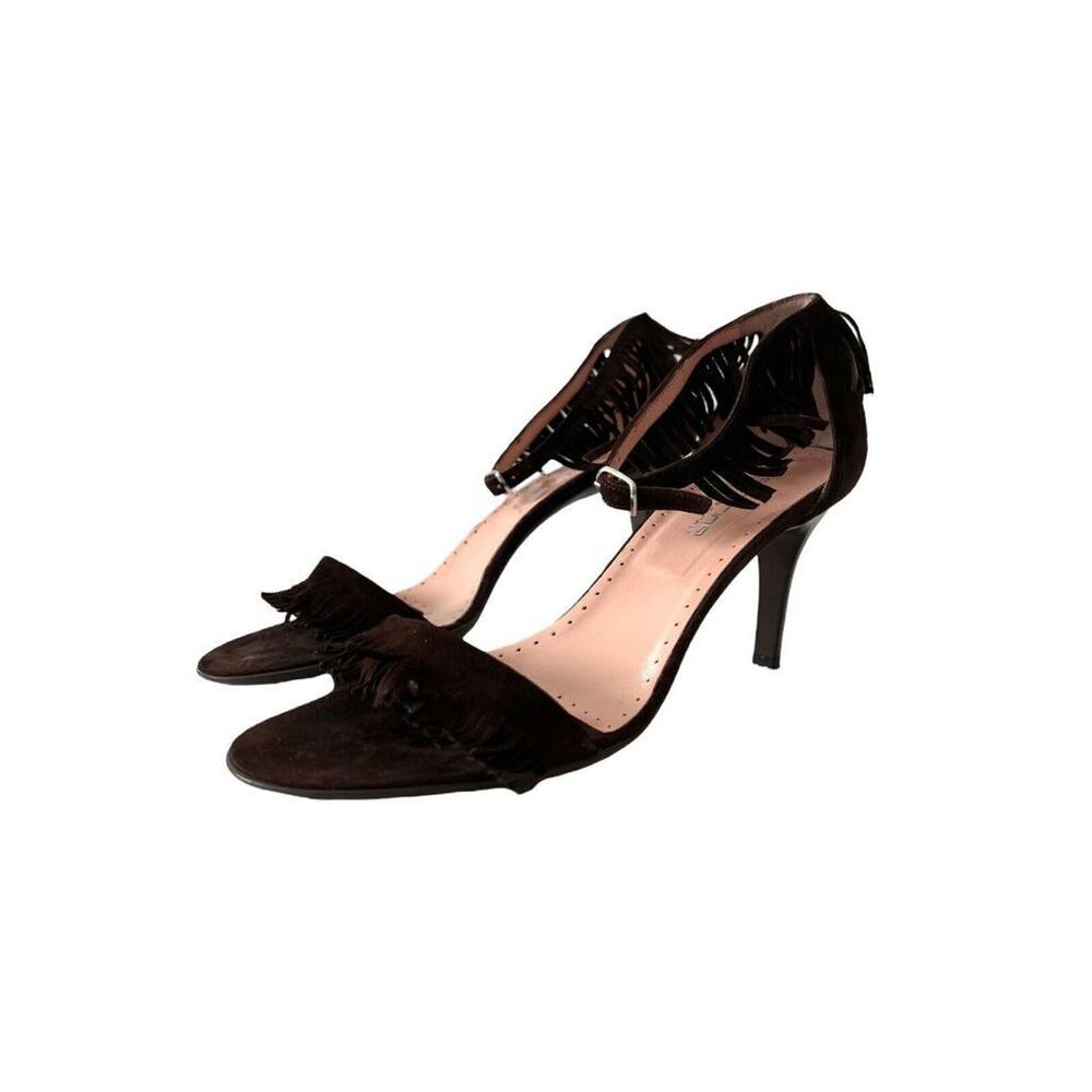 8.5 (Eur 39) Fornarina Brown Suede Tassled Sandal Pumps Heels